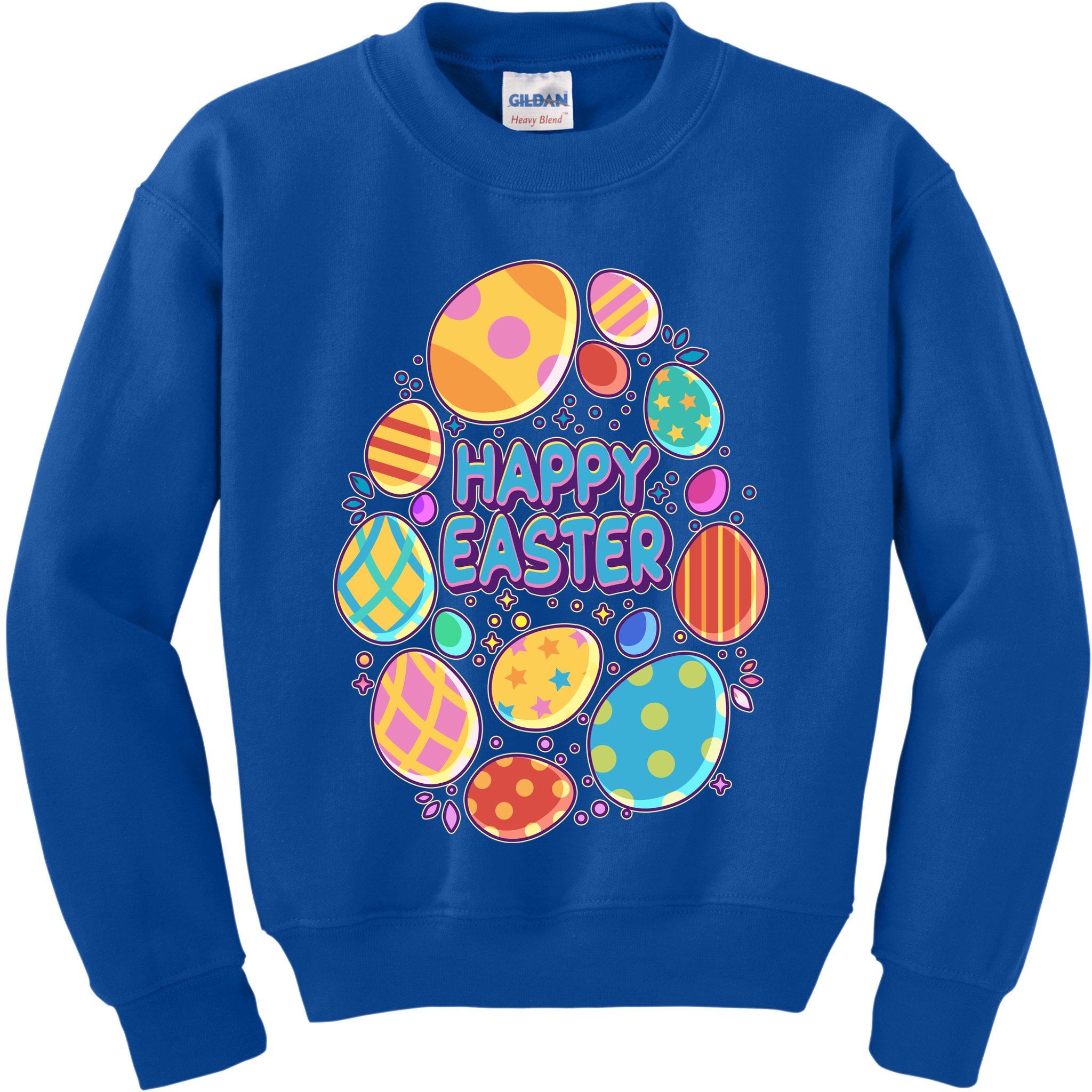Cute Colorful Happy Easter Eggs Kids Sweatshirt