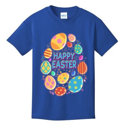 Cute Colorful Happy Easter Eggs Kids T-Shirt