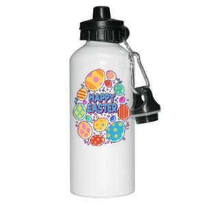 Cute Colorful Happy Easter Eggs Aluminum Water Bottle