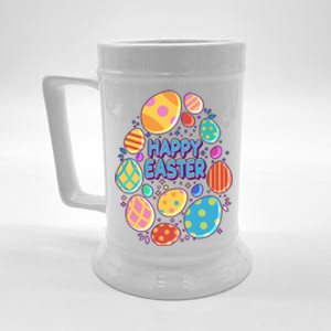 Cute Colorful Happy Easter Eggs Beer Stein