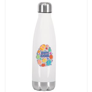 Cute Colorful Happy Easter Eggs Stainless Steel Insulated Water Bottle