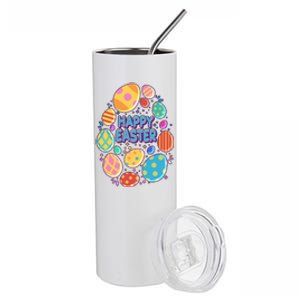 Cute Colorful Happy Easter Eggs Stainless Steel Tumbler