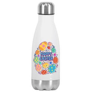 Cute Colorful Happy Easter Eggs Stainless Steel Insulated Water Bottle