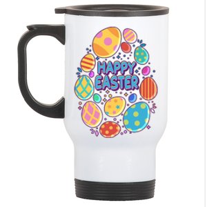 Cute Colorful Happy Easter Eggs Stainless Steel Travel Mug