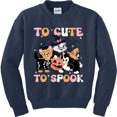 Cute Cat Halloween Too Cute To Spook Halloween Movie Kids Sweatshirt