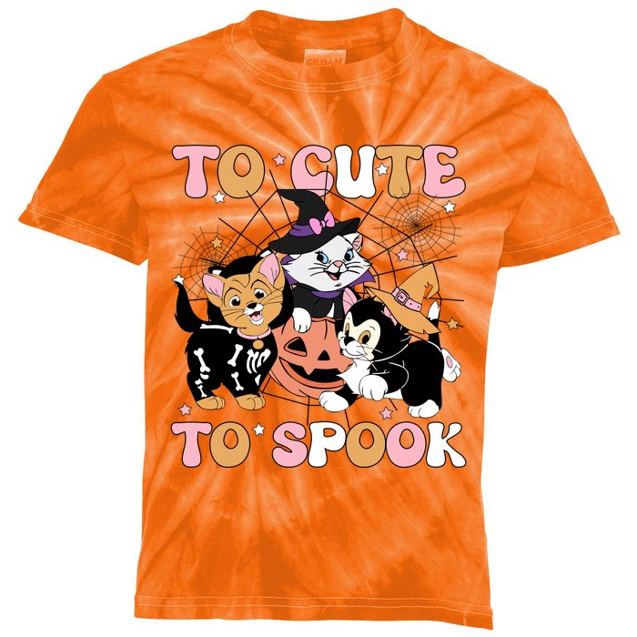 Cute Cat Halloween Too Cute To Spook Halloween Movie Kids Tie-Dye T-Shirt