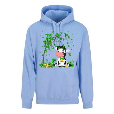 Cute Cow Holding Lucky Shamrock Leaf Farmer St Patrick's Day Unisex Surf Hoodie