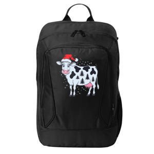 Christmas Cow Holiday Santa Hat Funny Gift City Backpack