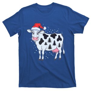 Christmas Cow Holiday Santa Hat Funny Gift T-Shirt