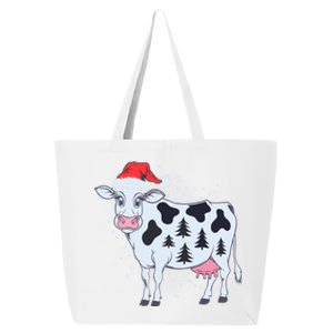 Christmas Cow Holiday Santa Hat Funny Gift 25L Jumbo Tote