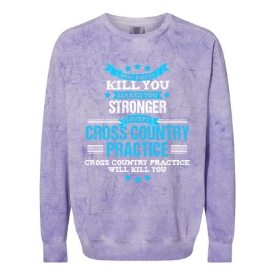 Cross Country Hoodie Funny Coach Gift XC Runner Team Colorblast Crewneck Sweatshirt