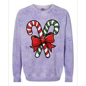 Candy Cane Holly Merry Christmas Happy Xmas Holidays Colorblast Crewneck Sweatshirt