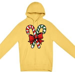 Candy Cane Holly Merry Christmas Happy Xmas Holidays Premium Pullover Hoodie