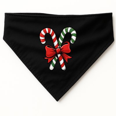 Candy Cane Holly Merry Christmas Happy Xmas Holidays USA-Made Doggie Bandana