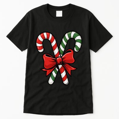 Candy Cane Holly Merry Christmas Happy Xmas Holidays Tall T-Shirt