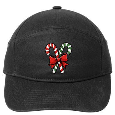 Candy Cane Holly Merry Christmas Happy Xmas Holidays 7-Panel Snapback Hat