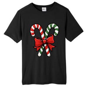 Candy Cane Holly Merry Christmas Happy Xmas Holidays Tall Fusion ChromaSoft Performance T-Shirt