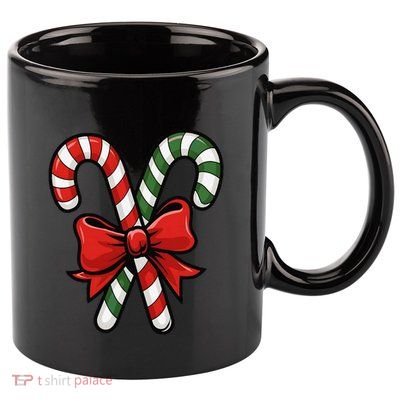 Candy Cane Holly Merry Christmas Happy Xmas Holidays 11oz C Handle Ceramic Mug