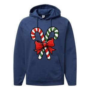 Candy Cane Holly Merry Christmas Happy Xmas Holidays Performance Fleece Hoodie