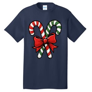 Candy Cane Holly Merry Christmas Happy Xmas Holidays Tall T-Shirt