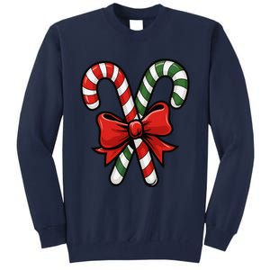 Candy Cane Holly Merry Christmas Happy Xmas Holidays Tall Sweatshirt