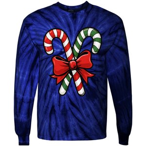 Candy Cane Holly Merry Christmas Happy Xmas Holidays Tie-Dye Long Sleeve Shirt