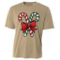 Candy Cane Holly Merry Christmas Happy Xmas Holidays Cooling Performance Crew T-Shirt