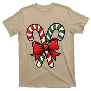 Candy Cane Holly Merry Christmas Happy Xmas Holidays T-Shirt