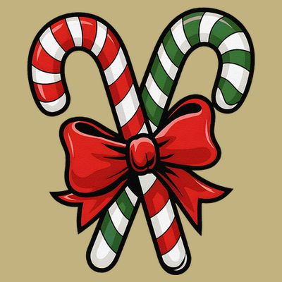 Candy Cane Holly Merry Christmas Happy Xmas Holidays T-Shirt