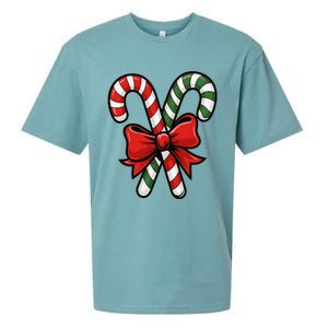 Candy Cane Holly Merry Christmas Happy Xmas Holidays Sueded Cloud Jersey T-Shirt