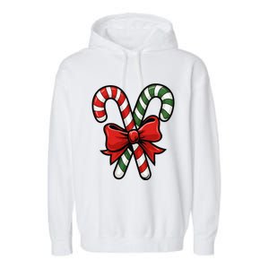 Candy Cane Holly Merry Christmas Happy Xmas Holidays Garment-Dyed Fleece Hoodie