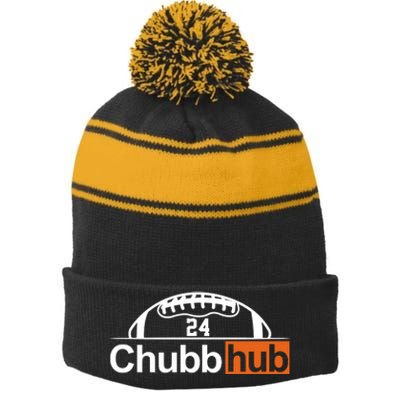 Chubbhub, Chubb Hub 24 Football Stripe Pom Pom Beanie