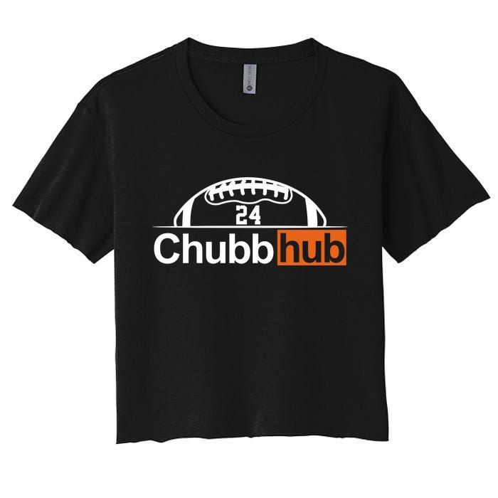 Chubbhub, Chubb Hub 24 Football Women's Crop Top Tee