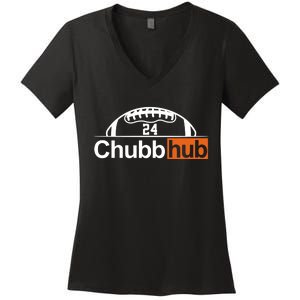 Chubbhub, Chubb Hub 24 Football Women's V-Neck T-Shirt