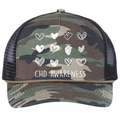 Chd Congenital Heart Disease Awareness Great Gift Retro Rope Trucker Hat Cap