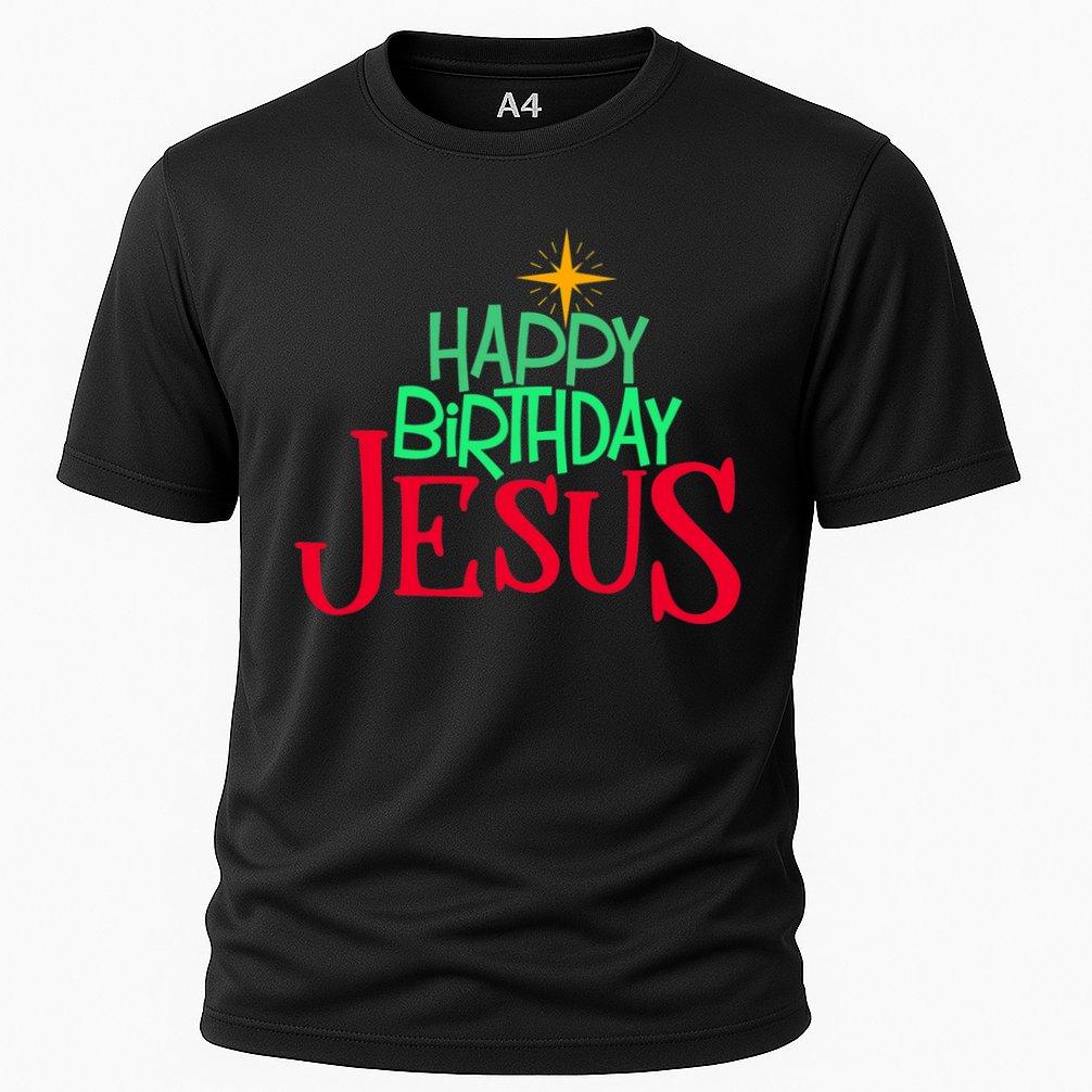 Christian Christmas HAPPY BIRTHDAY JESUS Women Men Kids Gift Cooling Performance Crew T-Shirt
