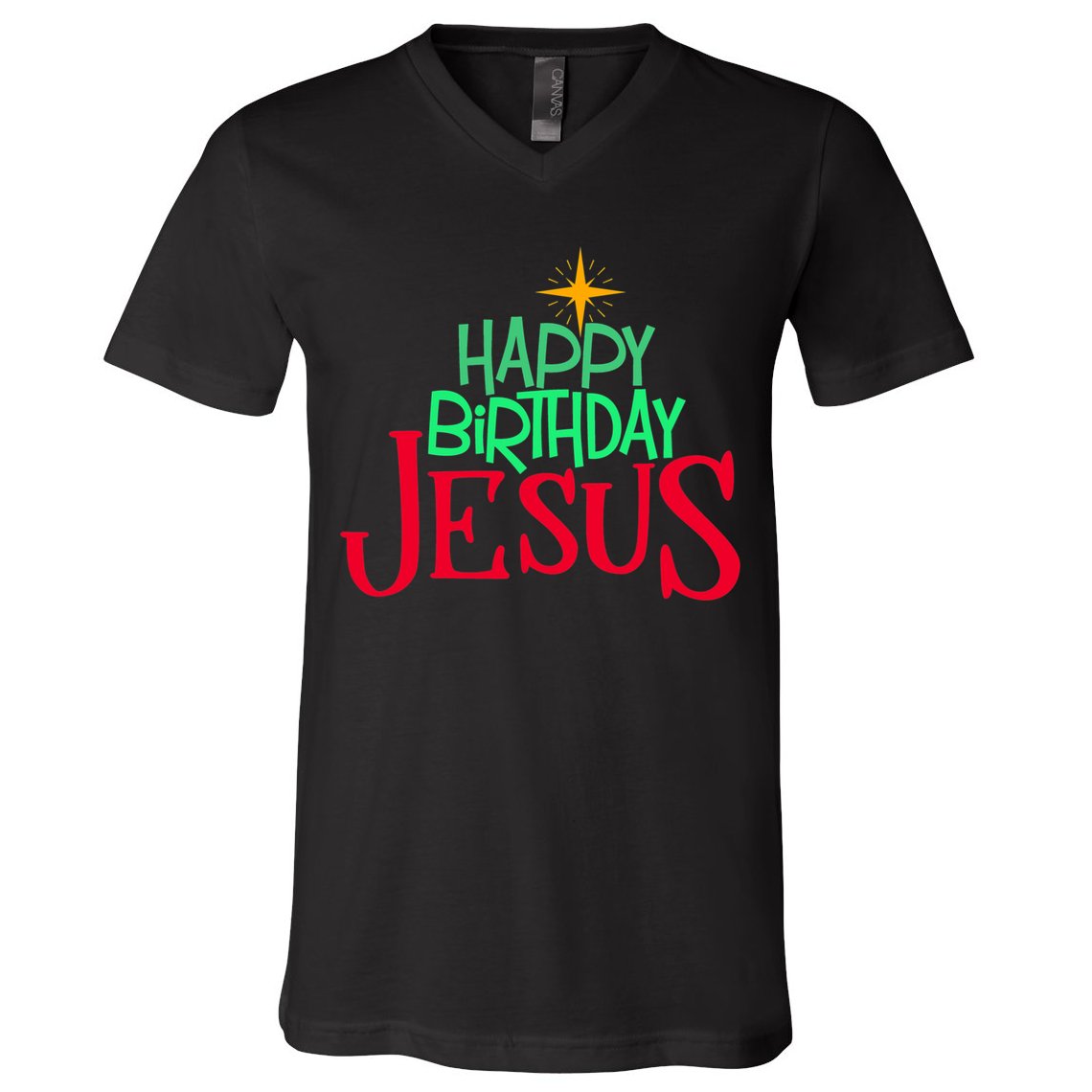 Christian Christmas HAPPY BIRTHDAY JESUS Women Men Kids Gift V-Neck T-Shirt