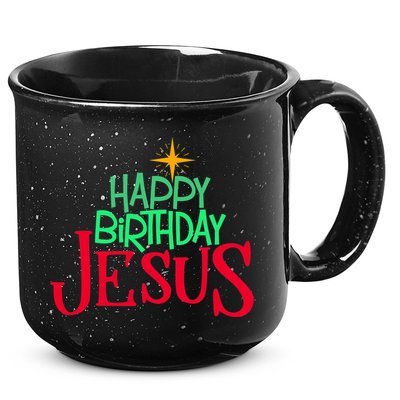 Christian Christmas HAPPY BIRTHDAY JESUS Women Men Kids Gift 15oz Campfire Ceramic Mug