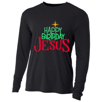 Christian Christmas HAPPY BIRTHDAY JESUS Women Men Kids Gift Cooling Performance Long Sleeve Crew