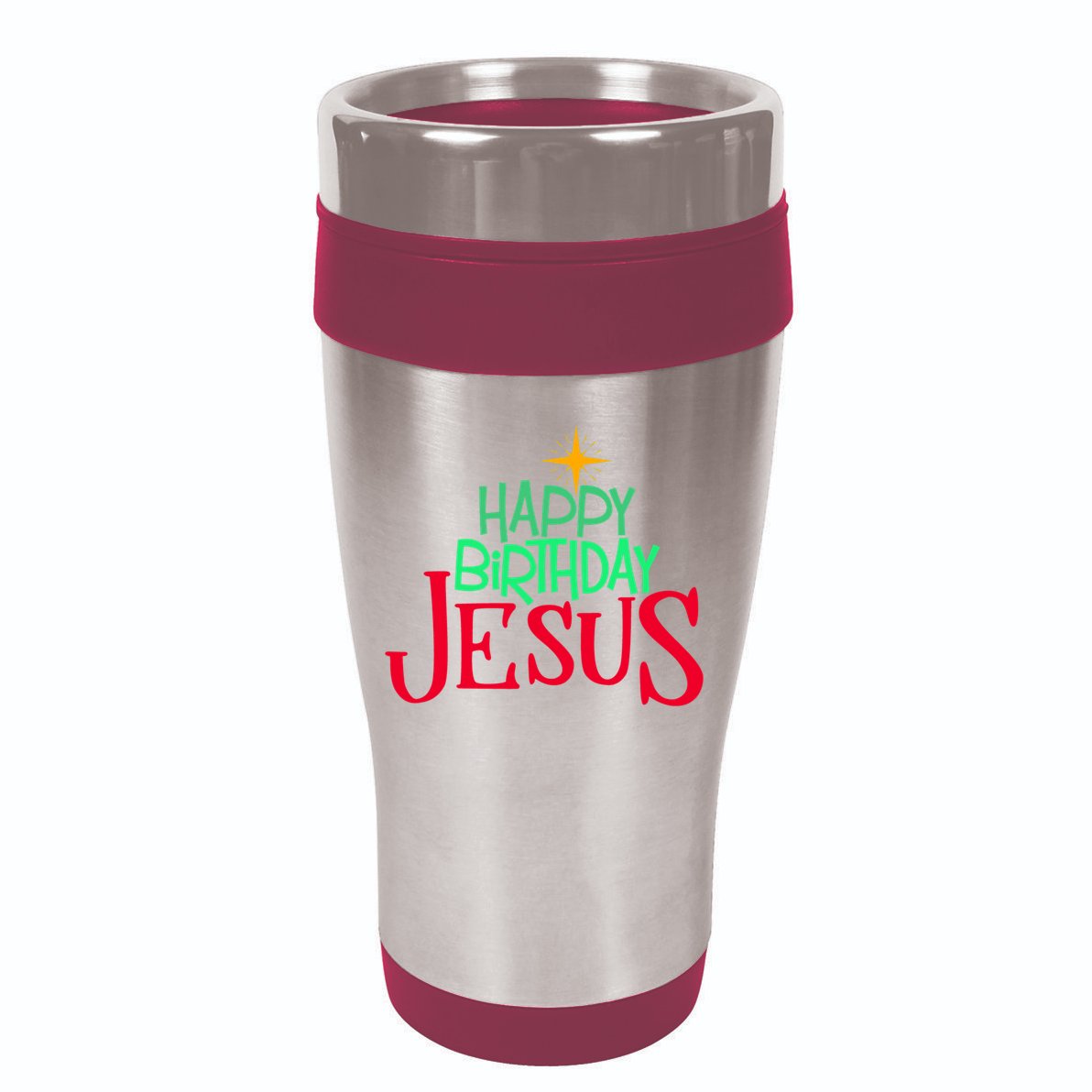 Christian Christmas HAPPY BIRTHDAY JESUS Women Men Kids Gift 16oz Travel Tumbler