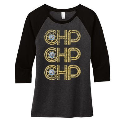 Chp California Highway Patrol Ca Police Law Enforcement Women's Tri-Blend 3/4-Sleeve Raglan Shirt