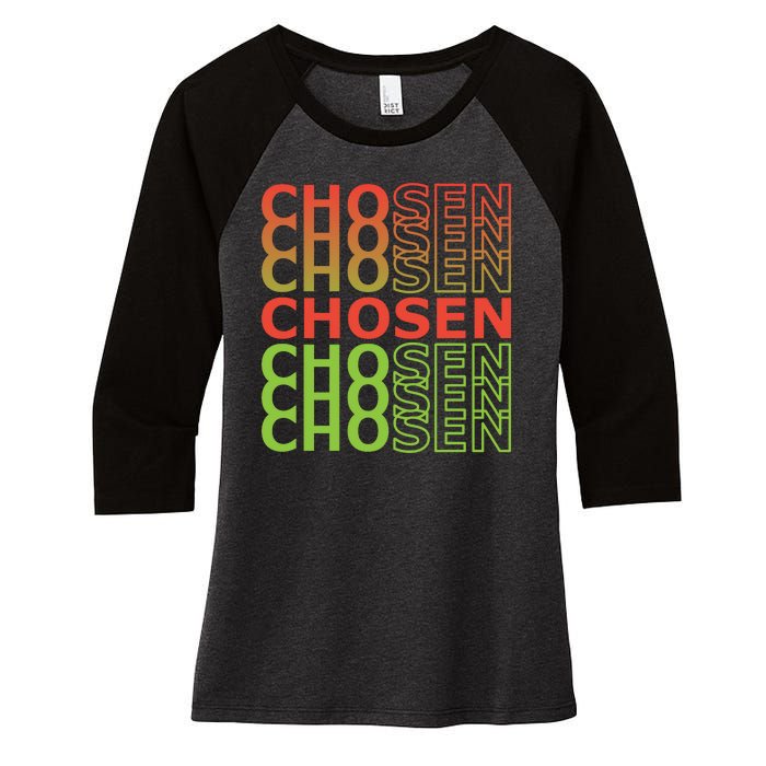 Chosen Women's Tri-Blend 3/4-Sleeve Raglan Shirt