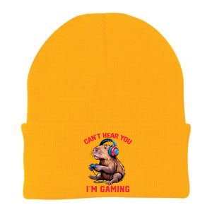 Capybara CanT Hear You IM Gaming Funny Gamer Gift Knit Cap Winter Beanie