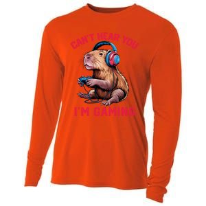 Capybara CanT Hear You IM Gaming Funny Gamer Gift Cooling Performance Long Sleeve Crew