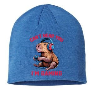 Capybara CanT Hear You IM Gaming Funny Gamer Gift Sustainable Beanie