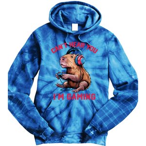 Capybara CanT Hear You IM Gaming Funny Gamer Gift Tie Dye Hoodie