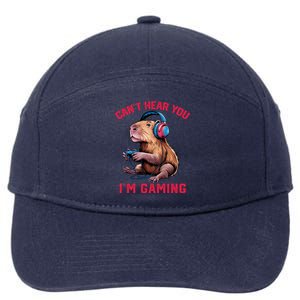 Capybara CanT Hear You IM Gaming Funny Gamer Gift 7-Panel Snapback Hat