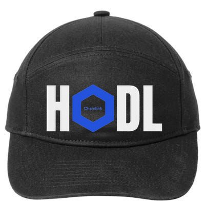 Chainlink Crypto Hodl Text Link Cryptocurrency Words 7-Panel Snapback Hat