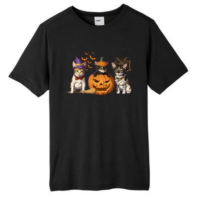 Cute Cat Halloween Witch Mummy Pumpkin Funny Cat Lover Gift Tall Fusion ChromaSoft Performance T-Shirt