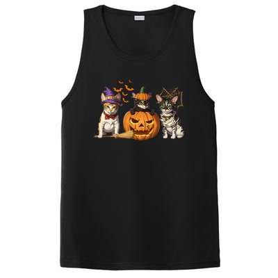 Cute Cat Halloween Witch Mummy Pumpkin Funny Cat Lover Gift PosiCharge Competitor Tank